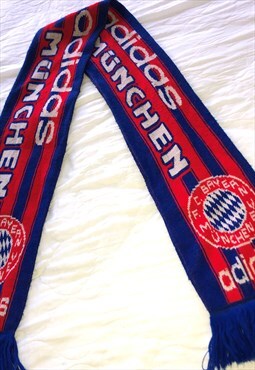 Vintage 90s Adidas FC Bayern Munich Football Soccer Scarf