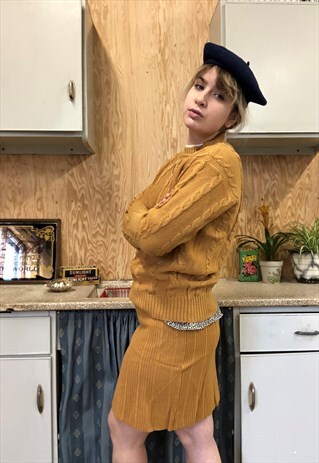VINTAGE 70S MUSTARD CO-ORD KNIT