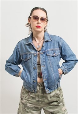 Vintage 90's denim jacket in blue jean women
