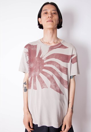 VINTAGE 90S HUGO BOSS JAPANESE SUN RISING T-SHIRT ID:A192
