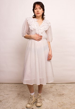 VINTAGE HEART PRINT DRESS