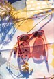 MAGENTA NARROW OVAL CHUNKY SUNGLASSES