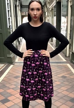 vintage repro handmade flamingo purple skirt