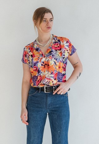 VINTAGE 90S FLORAL PRINT FESTIVAL SHIRT