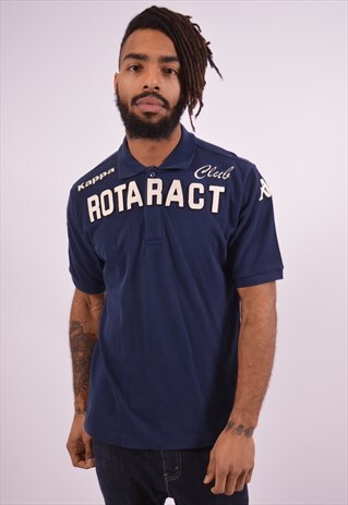 KAPPA MENS VINTAGE POLO SHIRT SMALL BLUE 90S