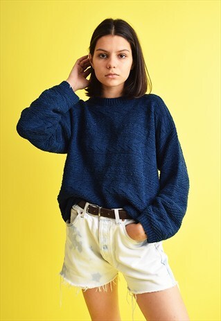 90'S RETRO COZY HANDKNITTED OVERSIZED SLOUCHY JUMPER TOP