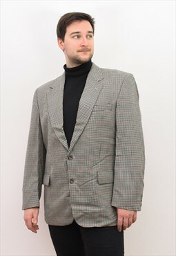CANDA vintage UK 42 Wool Blazer Houndstooth Tweed Jacket L