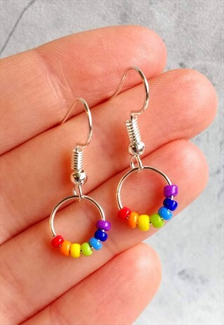 MINI RAINBOW EARRINGS SILVER