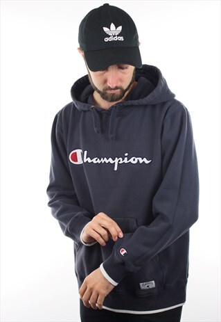 VINTAGE CHAMPION USA SPELL OUT HOODIE SWEATSHIRT
