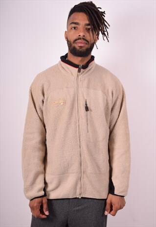 FILA MENS VINTAGE FLEECE JACKET LARGE GREY 90S
