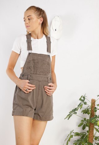 VINTAGE DENIM DUNGAREE SHORTS Z1199