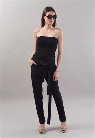 LOOSE PANTS/STRAIGHT LEG/TROUSERS/BLACK BUSINESS PANTS/F1812