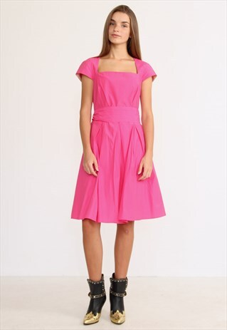 VINTAGE PINK SHORT SLEEVES MINI DRESS