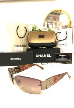 Chanel 4117-B Diamante semi Rimless Sunglasses