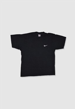 Vintage 90s Nike Embroidered Swoosh Logo T-Shirt in Black