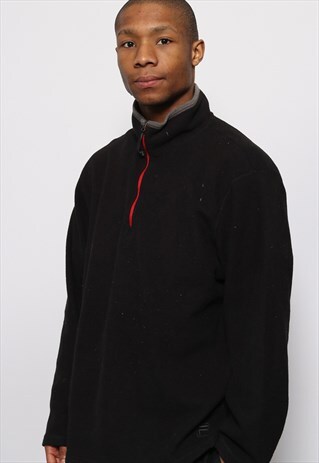 VINTAGE FILA 1/4 ZIP FLEECE FLEECE BLACK