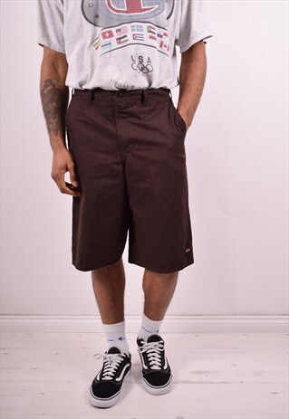 DICKIES MENS VINTAGE SHORTS W33 BROWN 90S