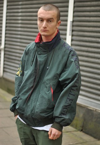 VINTAGE 90S NAUTICA SPELL OUT BOMBER JACKET