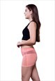 ORANGE HIGH WAIST NET TIGHT SHORT SHEER SHORT MINI SKIRT