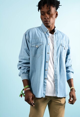 RETRO BLUE DENIM SHIRT