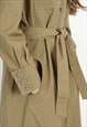 TRENCH RAIN OVER COAT MAC TAN BROWN BELTED LIGHT JACKET TOP