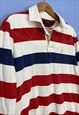 00S POLO RALPH LAUREN RUGBY SHIRT RED WHITE NAVY STRIPE