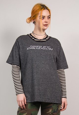 HARLEY-DAVIDSON VINTAGE 90'S GREY OVERSIZED T-SHIRT