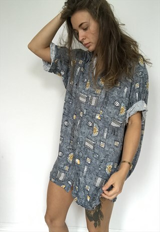 PATTERNED OVERSIZED RETRO VINTAGE UNISEX FESTIVAL SHIRT