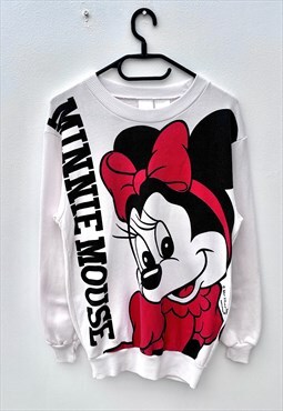 Vintage 90s Disney Minnie Mouse white sweatshirt medium 