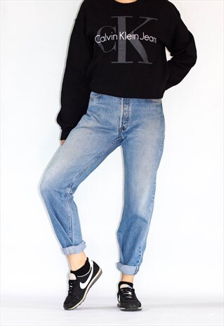 LEVI'S 90'S HIGH RISE TAPERED LEG BLUE MOM JEANS