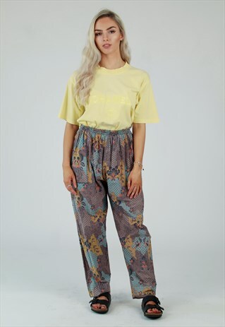 90S ORIENTAL PATTERN BEACH PANTS