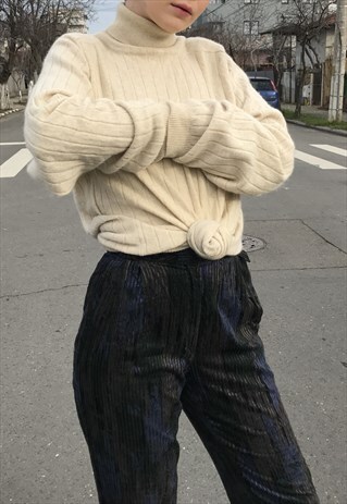 80S OVERSIZED CASHMERE BEIGE SWEATER