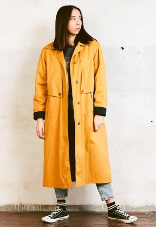 VINTAGE 90S YELLOW DUSTER COAT