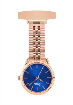 Annie Apple Blue Rose Gold Link Nurses Nurse Fob Watch