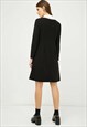 SHIRT COLLAR DETAIL BLACK STRIPED DRESS