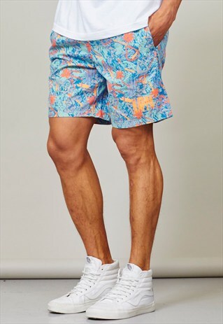VINTAGE 90'S MULTICOLOURED CRAZY PRINT KAPPA SPORT SHORTS