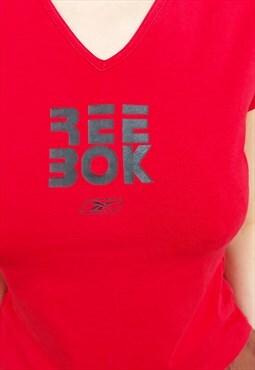 Y2K Reebok red t-shirt, Medium size, Vintage Red Top, 2000s 