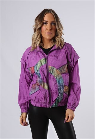 SHELL JACKET TRACK TOP VINTAGE OVERSIZED UK 8 (FN3O)