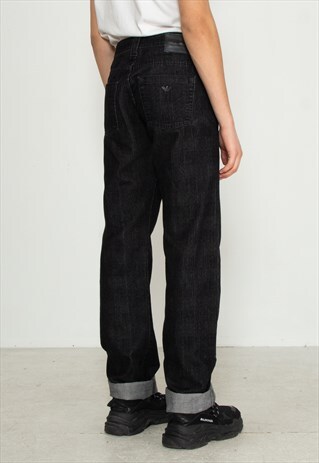 VINTAGE BLACK ARMANI CORDUROY TROUSERS BOTTOMS