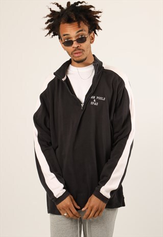 VINTAGE ADIDAS EMBROIDERED 1/4 ZIP SWEATSHIRT