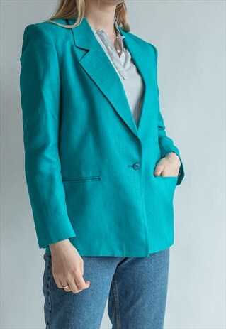 VINTAGE 80S GREEN FUNKY BLAZER