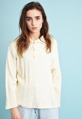 90'S RETRO MINIMALIST NEUTRAL KNITTED SWEATSHIRT JUMPER