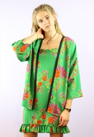 ORANGE ROSE FRILL DRESS & KIMONO CO-ORDINATES