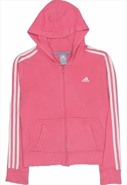 Adidas 90's Spellout Zip Up Hoodie Large Pink