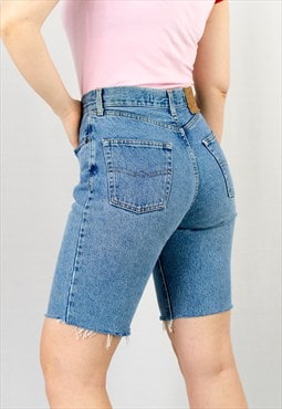 Vintage 90's cut off denim shorts in blue
