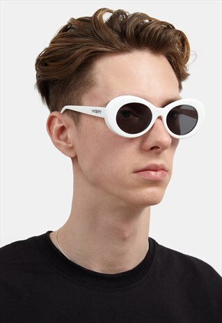 WHITE OVAL MUSTANG ALIEN SUNGLASSES