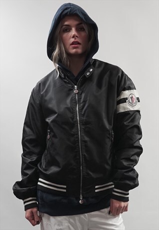 VINTAGE 90'S MONCLER BLACK BOMBER JACKET