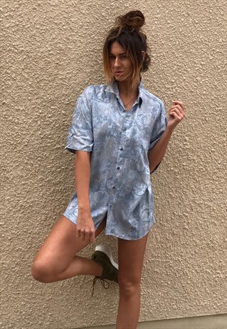 PATTERNED OVERSIZED RETRO VINTAGE UNISEX FESTIVAL SHIRT