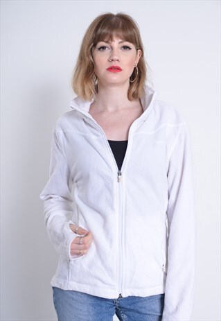 VINTAGE NIKE FLEECE JACKET WHITE