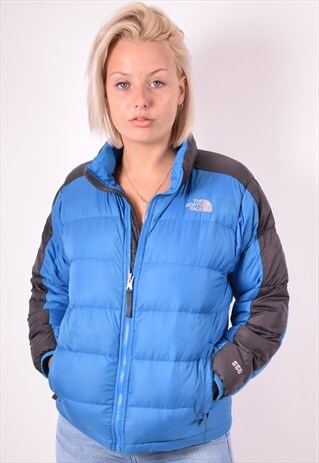 THE NORTH FACE WOMENS VINTAGE PADDED JACKET SMALL BLUE 90S